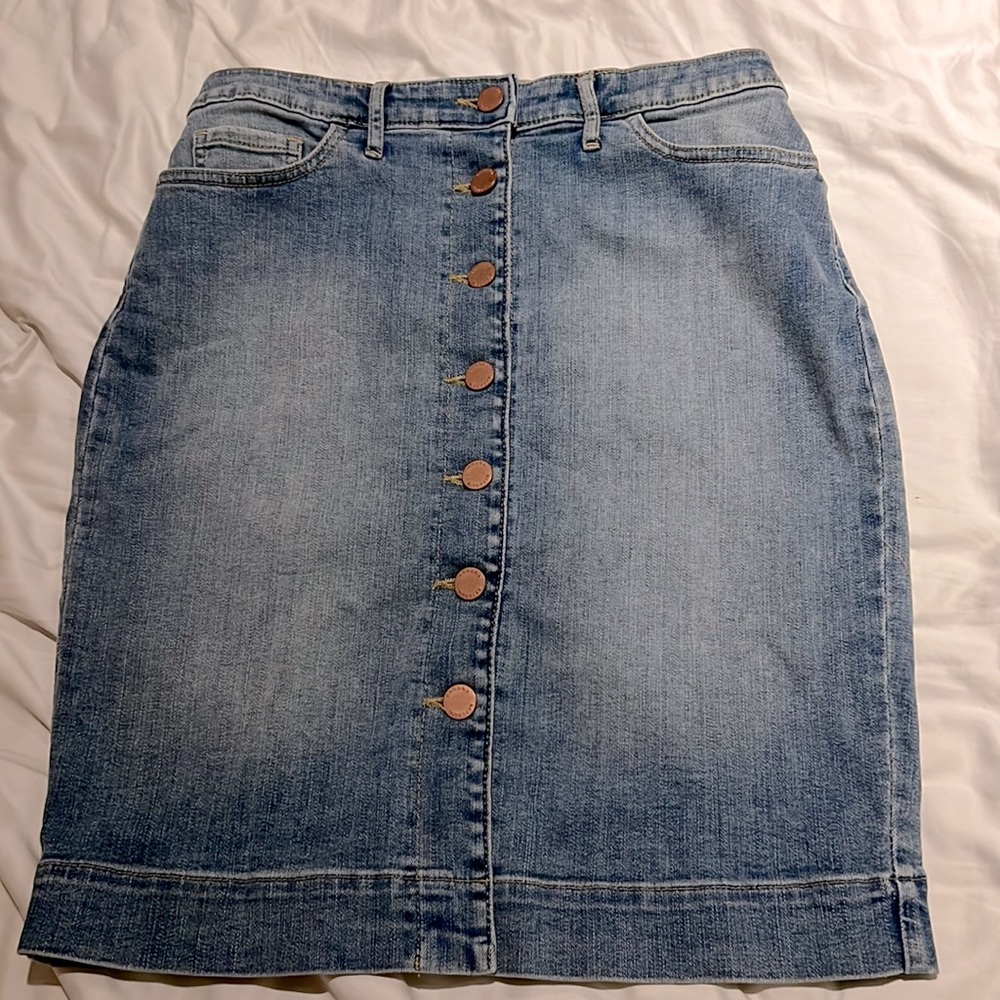 Banana Republic Denim Button Front Pencil Skirt